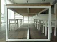 Metalen tafel met houten blad - afbeelding 4 van  4