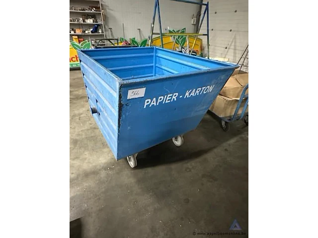 Metalen transportcontainer bauer süblohn bsk-r 90, inhoud 0,9 cbm, draagvermogen 1.360 kg, bouwjaar 2016, 109 kg, serienummer 5294902 - afbeelding 2 van  2