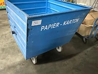 Metalen transportcontainer bauer süblohn bsk-r 90, inhoud 0,9 cbm, draagvermogen 1.360 kg, bouwjaar 2016, 109 kg, serienummer 5294902