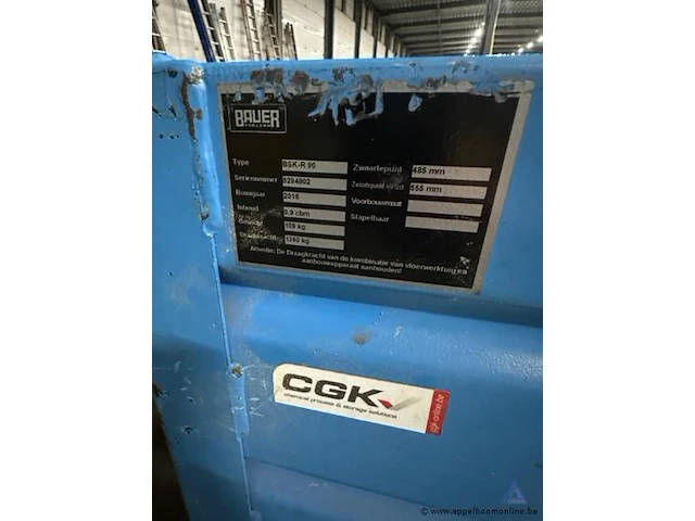 Metalen transportcontainer bauer süblohn bsk-r 90, inhoud 0,9 cbm, draagvermogen 1.360 kg, bouwjaar 2016, 109 kg, serienummer 5294902 - afbeelding 1 van  2