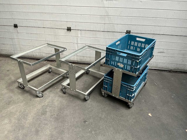 Metalen transportkar voor krat - overige intern transport (3x) - afbeelding 1 van  4