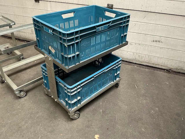 Metalen transportkar voor krat - overige intern transport (3x) - afbeelding 2 van  4