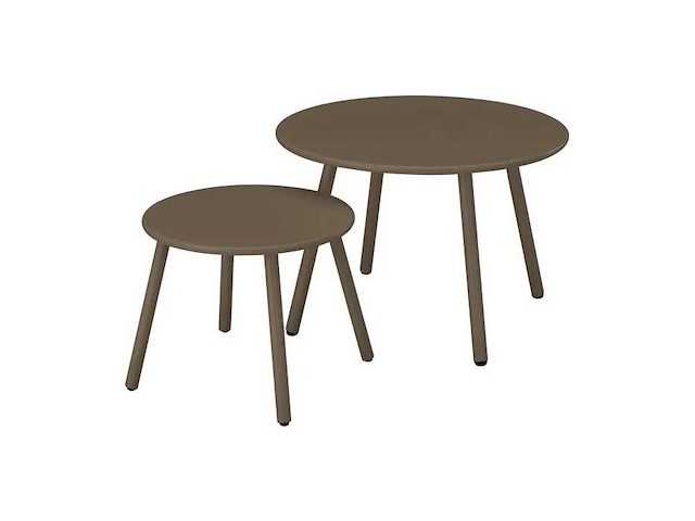 Metalen tuin-nesttafels - taupe - afbeelding 3 van  3