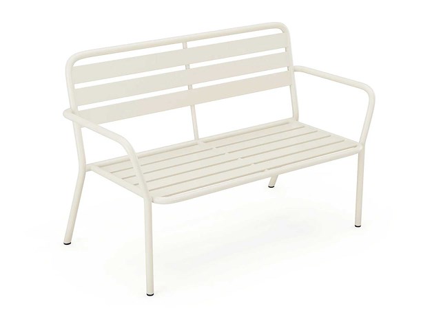 Metalen tuinbank - beige - afbeelding 2 van  5