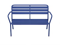 Metalen tuinbank - middernachtblauw - afbeelding 3 van  5
