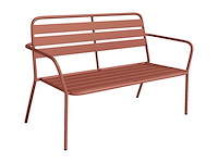 Metalen tuinbank - terracotta - afbeelding 1 van  3