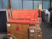 Metalen tuinbank - terracotta - afbeelding 3 van  3