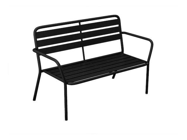 Metalen tuinbank - zwart - afbeelding 2 van  5