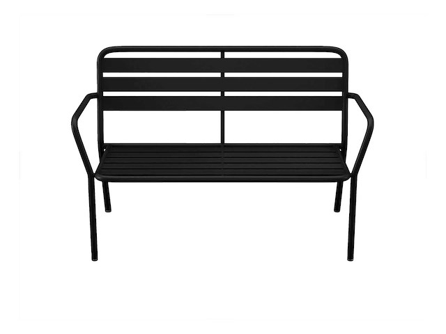 Metalen tuinbank - zwart - afbeelding 3 van  5