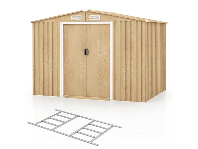 Metalen tuinhuisje met afsluitbare basis 259 x 196 x 184 cm - afbeelding 3 van  3
