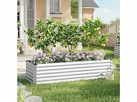 Metalen verhoogde tuin, buitengroentetuin, 238x80x56cm, zilver