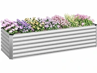 Metalen verhoogde tuin, buitengroentetuin, 238x80x56cm, zilver - afbeelding 2 van  8