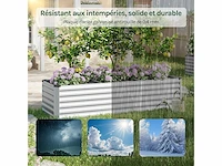 Metalen verhoogde tuin, buitengroentetuin, 238x80x56cm, zilver - afbeelding 5 van  8