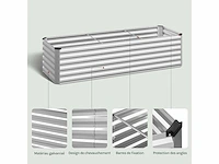 Metalen verhoogde tuin, buitengroentetuin, 238x80x56cm, zilver - afbeelding 6 van  8