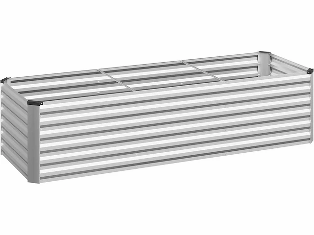 Metalen verhoogde tuin, buitengroentetuin, 238x80x56cm, zilver - afbeelding 8 van  8