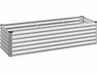 Metalen verhoogde tuin, buitengroentetuin, 238x80x56cm, zilver - afbeelding 8 van  8