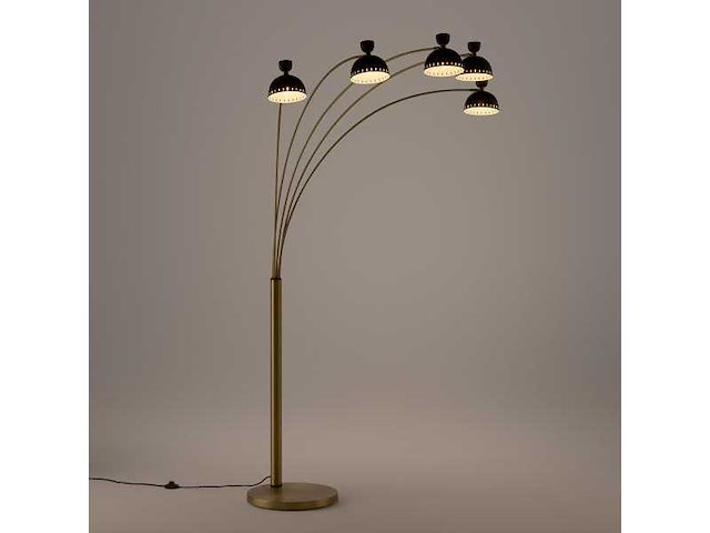 Metalen vloerlamp met meerdere boog - zwart - afbeelding 2 van  6