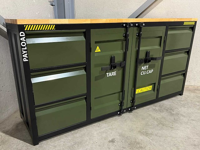 Metalen werkbank met houten werkblad - afbeelding 1 van  13