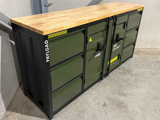 Metalen werkbank met houten werkblad - afbeelding 3 van  6