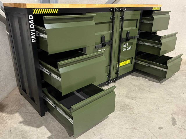 Metalen werkbank met houten werkblad - afbeelding 2 van  14