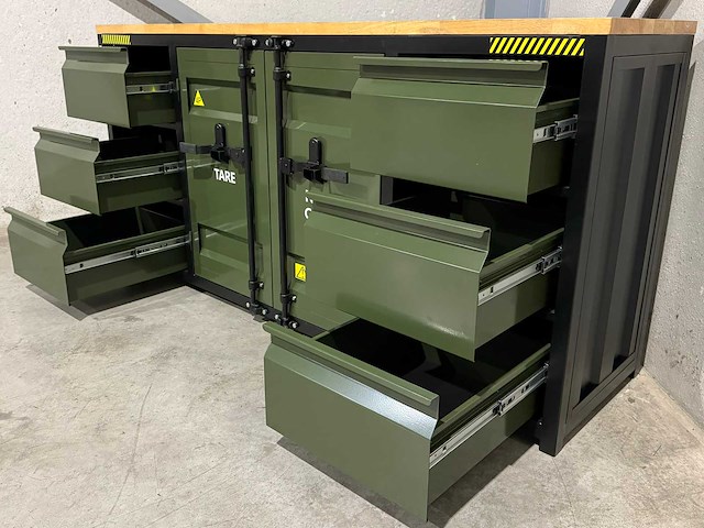 Metalen werkbank met houten werkblad - afbeelding 2 van  12