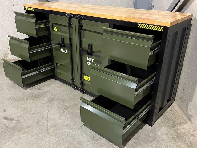 Metalen werkbank met houten werkblad - afbeelding 4 van  14