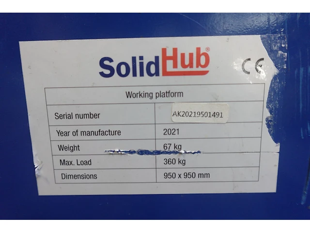 Metalen werkplatform solid hub - afbeelding 7 van  8
