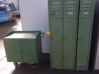 Metalen werktafel + metalen kast