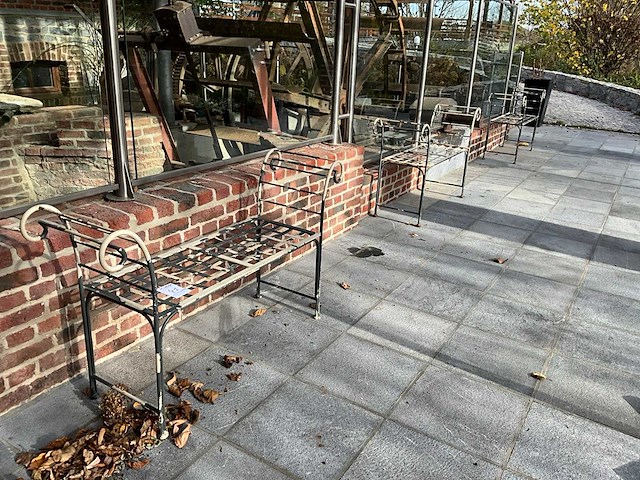 Metalen zitbank (3x) - afbeelding 1 van  6