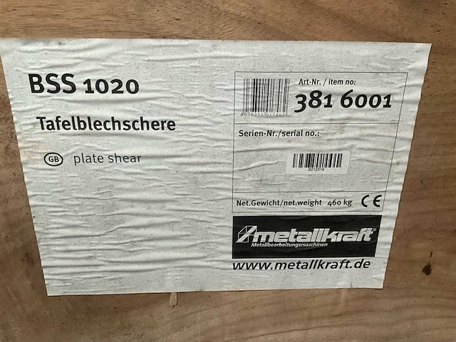 Metall-kraft bss 1250e henk guillotine knip - afbeelding 3 van  3