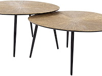 Metallic antiek goud salontafel set/2 - ray metal organic - afbeelding 3 van  5