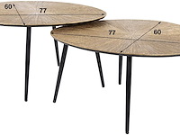 Metallic antiek goud salontafel set/2 - ray metal organic - afbeelding 4 van  5