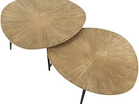 Metallic antiek goud salontafel set/2 - ray metal organic - afbeelding 5 van  5