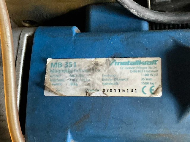 Metallkraft mb351 magnetische boormachine - afbeelding 2 van  3