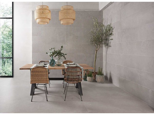 Metropol inspired grey mat wandtegel 30x90 cm 3,24 m² - afbeelding 1 van  2