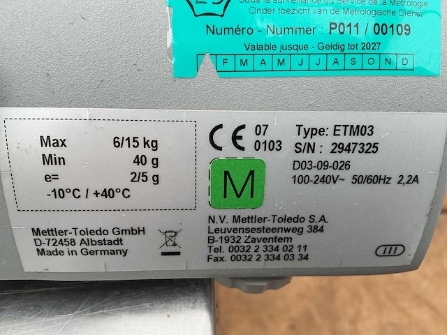 Mettler toledo etm03 digitale label weegschaal - afbeelding 3 van  3