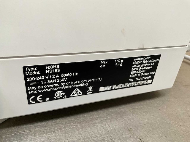 Mettler toledo hs153 vochtigheidsmeter - afbeelding 4 van  8