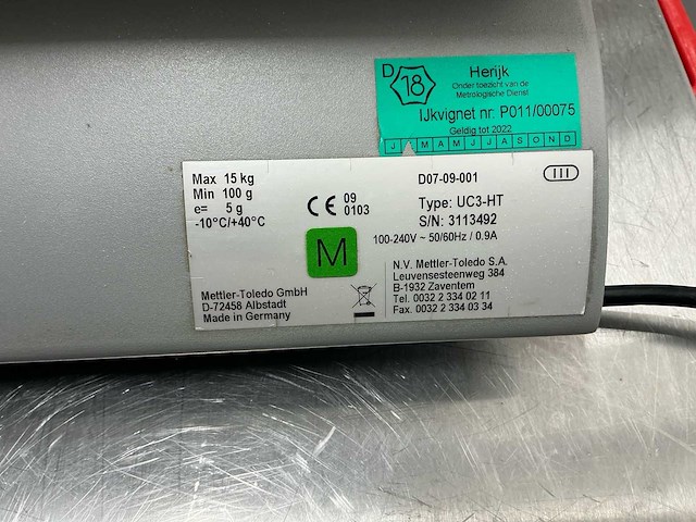 Mettler toledo uc3-ht weegschaal - afbeelding 7 van  7