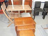 Meubelset (bijzet tafel trio, poefje x 2, tuinset met 1 stoel) - afbeelding 2 van  2