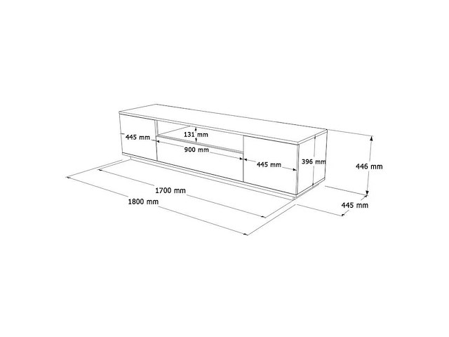 Meuble tv trois portes - 180 cm - afbeelding 6 van  8