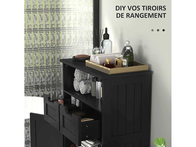 Meunite bas de salle de bain multi-rangement grande niche - afbeelding 7 van  9