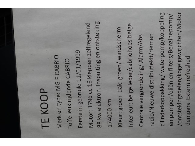Mg f cabriolet - afbeelding 14 van  22