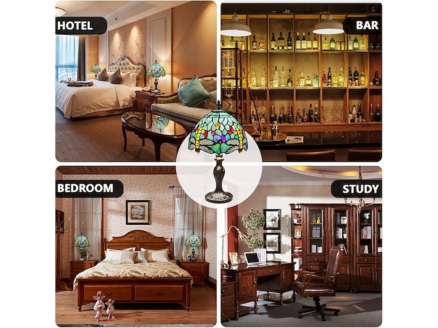 Miaoke tiffany tafellamp - afbeelding 5 van  5