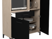 Microgolfkast felicity 100cm, 2 deuren & 1 lade - eikdecor/zwart - afbeelding 3 van  7