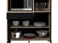 Microgolfkast felicity 100cm, 2 deuren & 1 lade - eikdecor/zwart - afbeelding 4 van  7