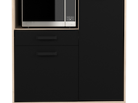 Microgolfkast felicity 100cm, 2 deuren & 1 lade - eikdecor/zwart - afbeelding 5 van  7