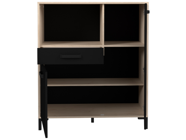Microgolfkast felicity 100cm, 2 deuren & 1 lade - eikdecor/zwart - afbeelding 7 van  7