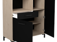 Microgolfkast felicity 100cm, 2 deuren & 1 lade - eikdecor/zwart - afbeelding 2 van  7