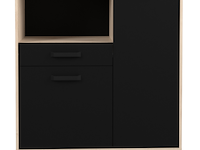 Microgolfkast felicity 100cm, 2 deuren & 1 lade - eikdecor/zwart - afbeelding 6 van  7