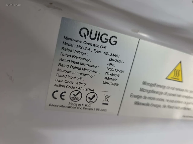 Microgolfoven quigg ag823a4j - afbeelding 3 van  3